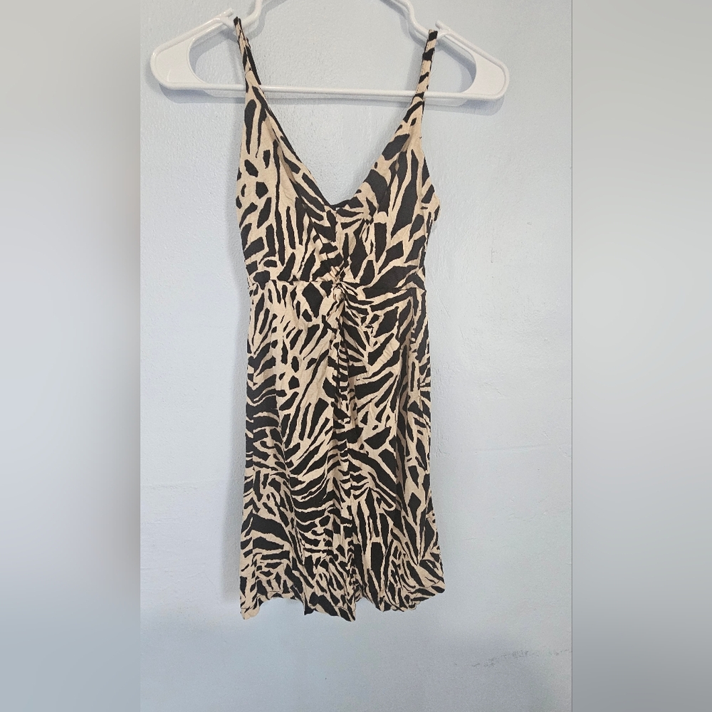H&M Black and Tan Spaghetti Strap Mini Dress
